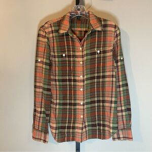 Ralph Lauren Green and Orange Plaid Shirt